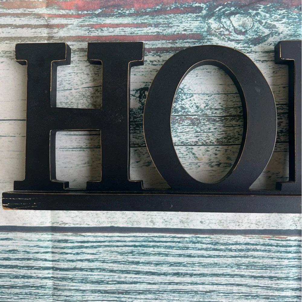 Black HOME Standing Decor with clips for Photos or Notes